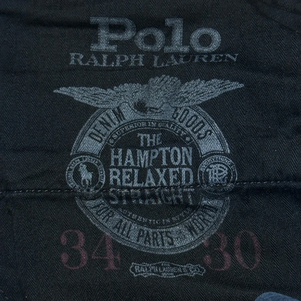 Polo Ralph Lauren Jeans Mens 34x30 Hampton Relaxed Straight Dark Wash Stretch